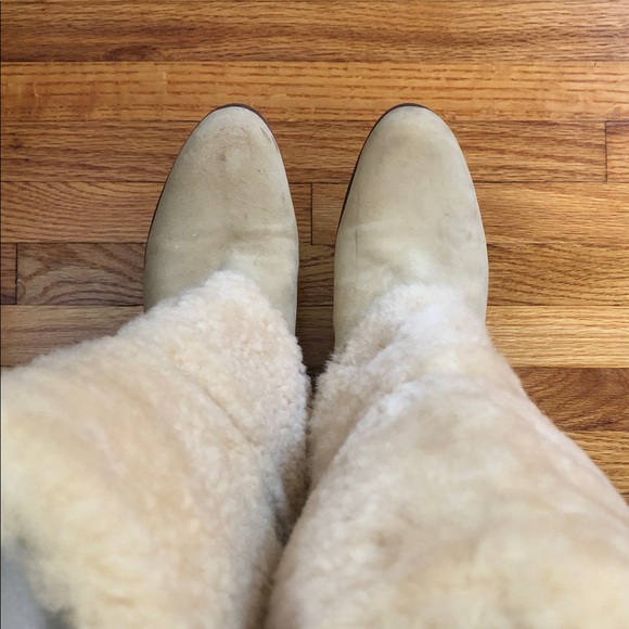 Lauren Ralph Lauren Tan Faux Shearling Heeled Boots Size 8 - Picture 13 of 13